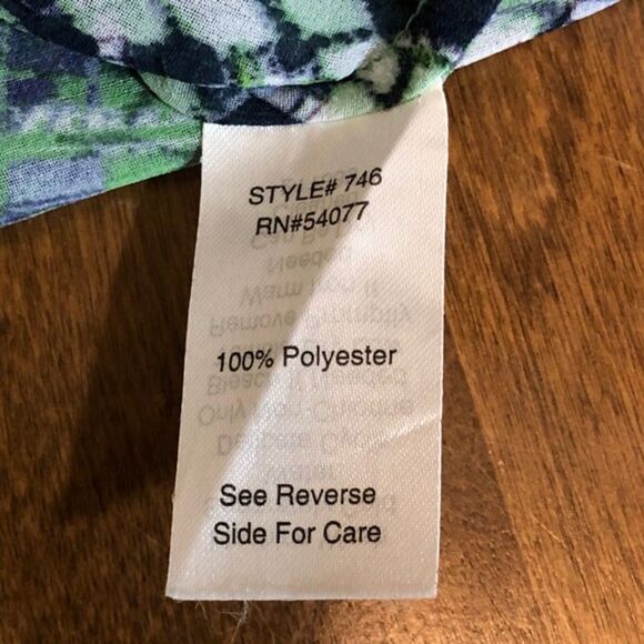 CAbi Women’s Blue/Green Print Sleeveless Blouse Top Shirt 746 Sz M - Picture 8 of 13